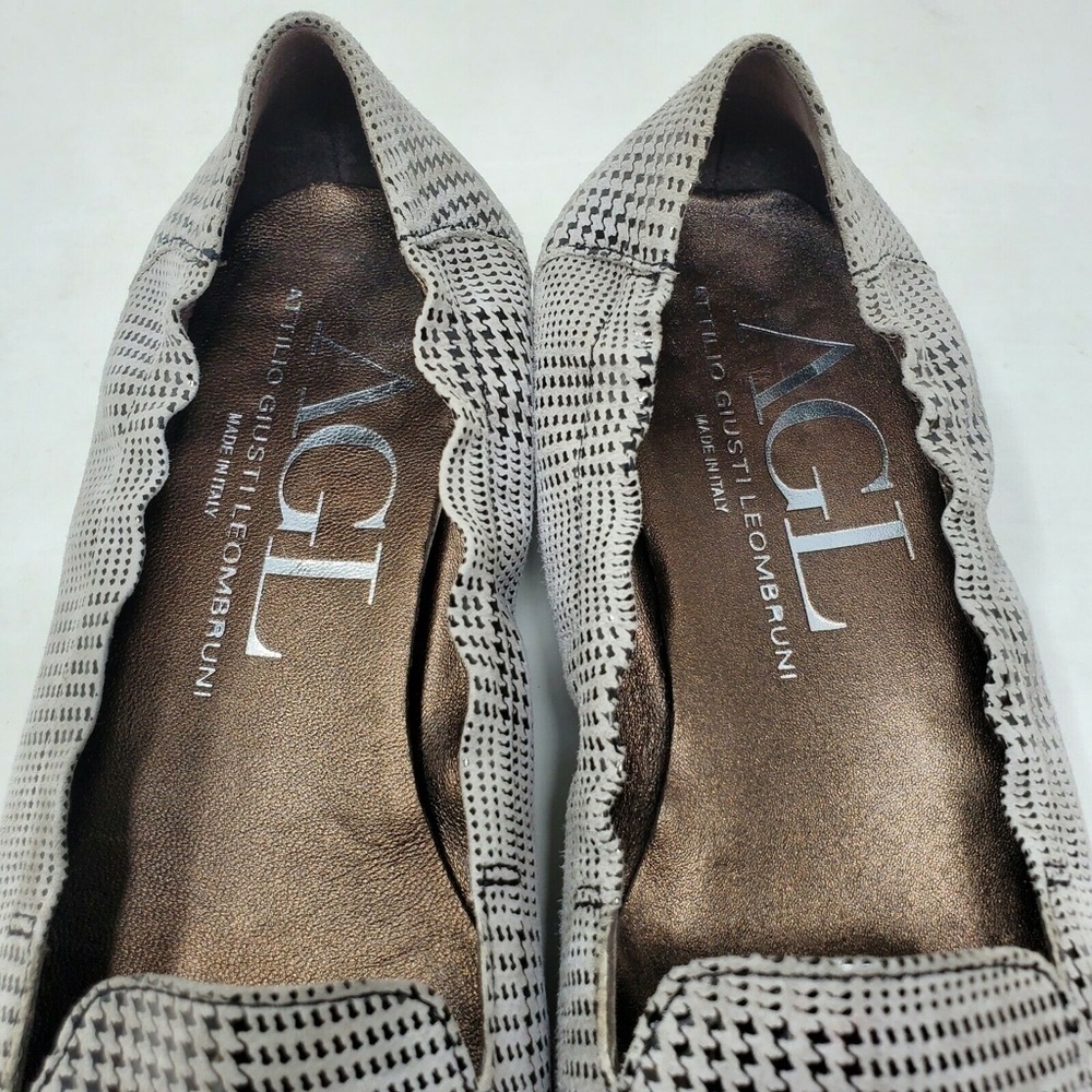 AGL ATTILIO GIUSTI LEOMBRUNI LEATHER CAP FLATS 8 - Picture 9 of 11